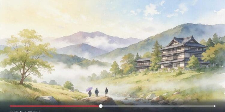 Animate Watercolor Paintings into Flowing Visual Scenes